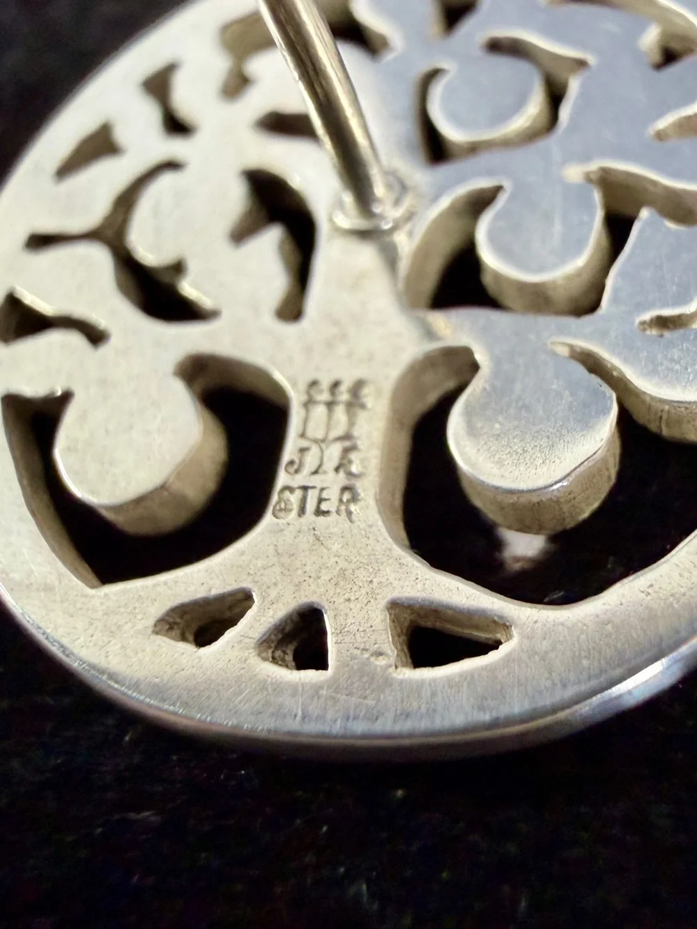JAMES AVERY Sterling Silver Tree Of Life Circle Stud Post Earrings; RETIRED